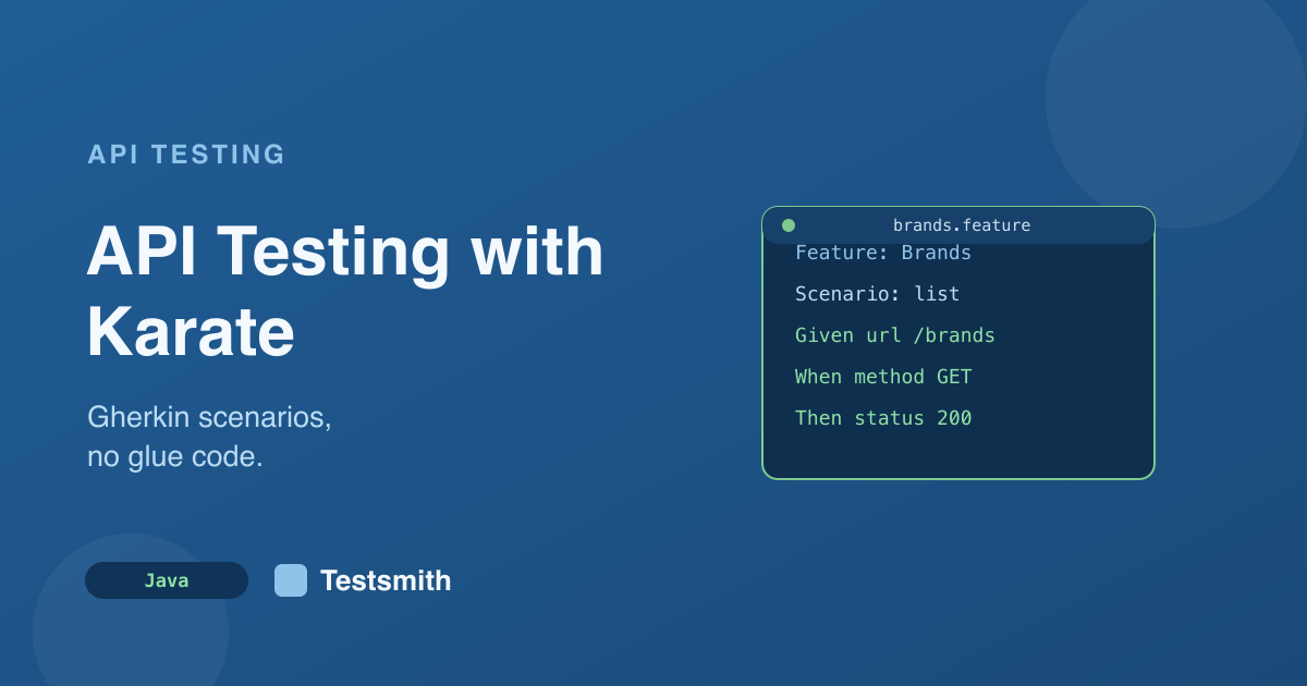 API testing with Karate banner