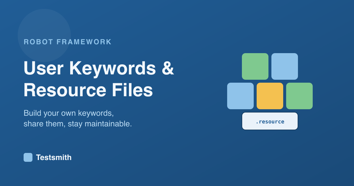 User Keywords and Resource Files in Robot Framework